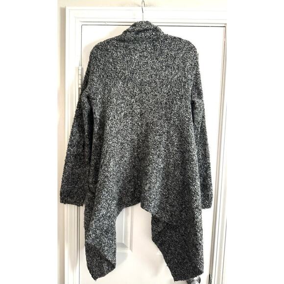 JOIE Wool-Blend Fuzzy Nubby Marbled Open-Front Waterfall Cardigan Sweater- M - Picture 3 of 4